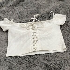 Forever 21 white off shoulder crop top